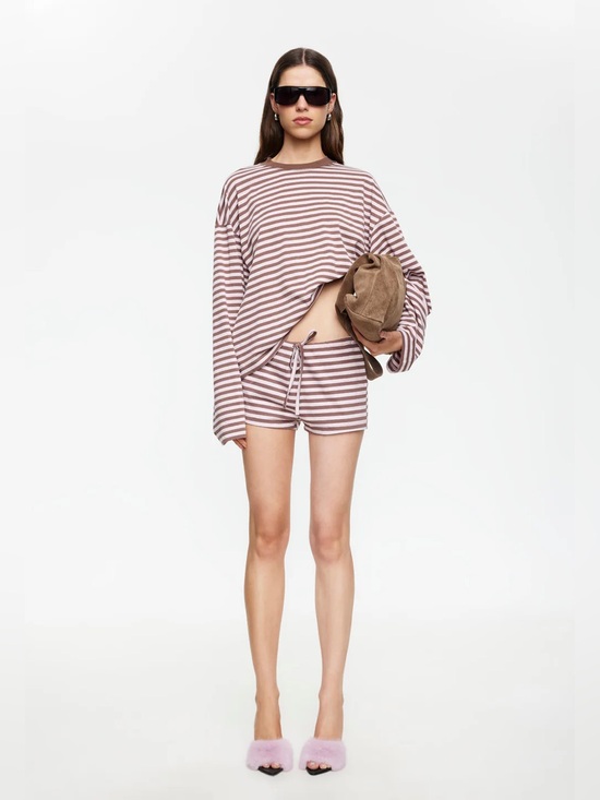 Lioness Tops - Lioness Bloom Long Sleeve | chocolate blush stripe A6